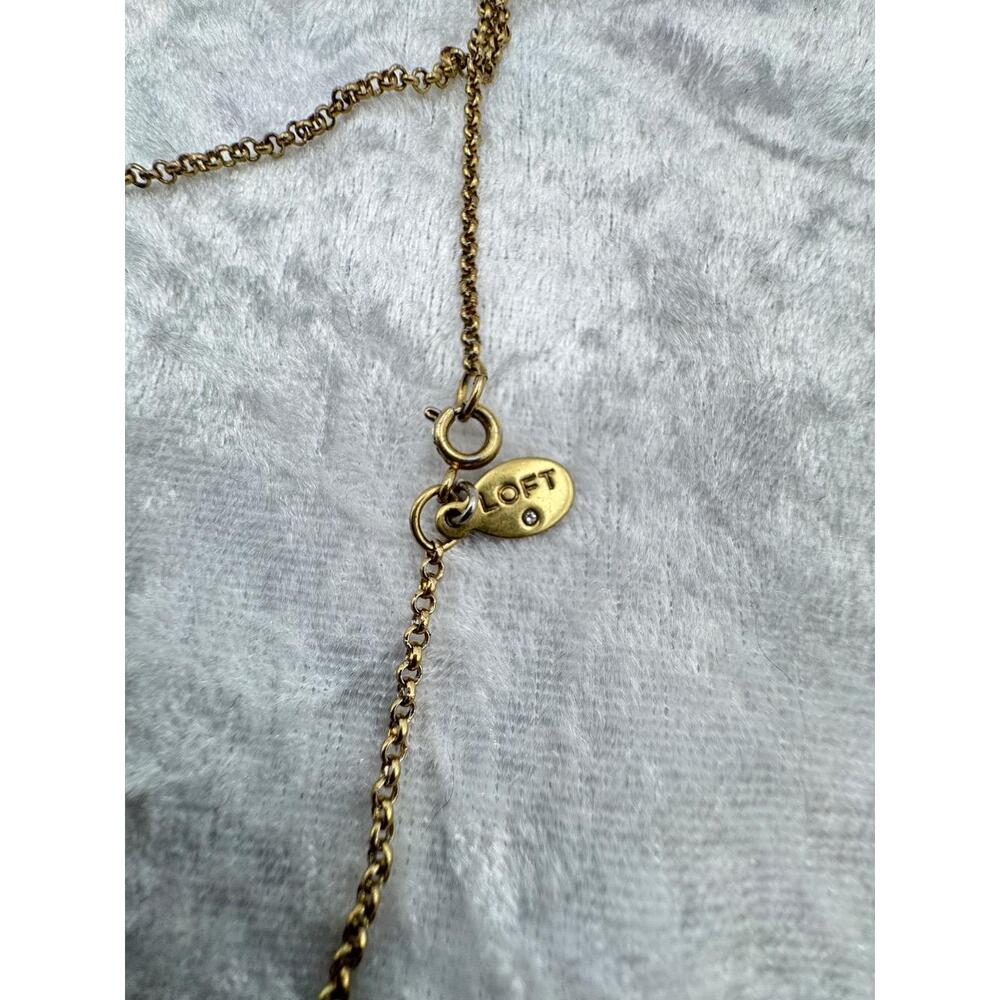 Loft Gold Tone Dark‎ Faceted Glass Bead Dangle Floral Necklace Boho Chic - Picture 6 of 9